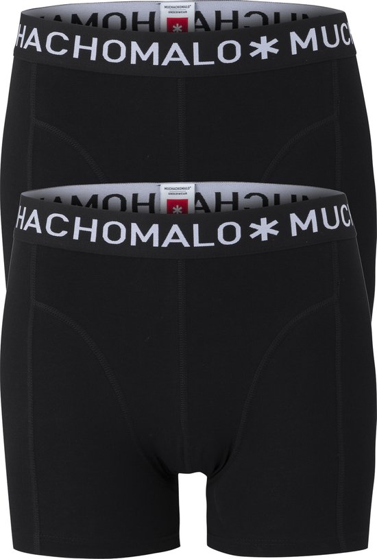 Muchachomalo boxershorts (2-pack) - heren boxers normale lengte - zwart - Maat: L