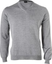 OLYMP modern fit trui wol - V-hals - grijs - Maat: XL