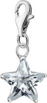 Quiges – 925 - Zilver – Charm - Bedel - Hanger - Kristal Zirkonia Ster - met – sterling - zilver - karabijnslot - geschikt - voor - Zinzi, Thomas – Sabo - Ti Sento - Bedelarmband HC376