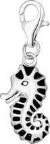 Quiges – 925 - Zilver – Charm - Bedel - Hanger - 3D Zeepaard - met – sterling - zilver - karabijnslot - geschikt - voor - Zinzi, Thomas – Sabo - Ti Sento - Bedelarmband HC049