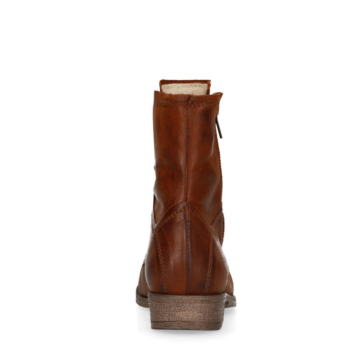 Sacha - Dames - Combat boots bruin met imitatiebont - Maat 38 | bol.com