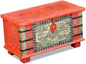 Opbergbox Rood Mango Hout (Incl LW Anti kras vilt) / Opbergkist / opbergbank / opberg box / voorraad box / voorraad kist / opbergmanden / opberger