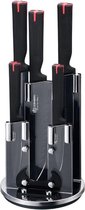 Edënbërg Black Line - Set de couteaux sur support rotatif - 6 pièces - acier inoxydable