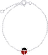 Joy|S - Zilveren lieveheersbeestje armband 14 cm + 2 cm Sterling zilver 925