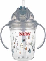 Nûby - Drinkbeker - Flip-It Antilekbeker met handvatten  - Grijs - 240ml - 12m+