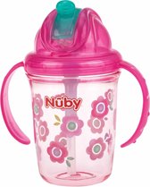 Nûby - Drinkbeker - Flip-It Antilekbeker met Handvatten - Roze - 240ml - 12m+
