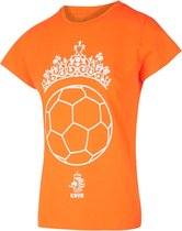 KNVB - Nederlands Elftal - Leeuwinnen T-shirt Meisjes - Tiara Bal - Blanco - Oranje-152-158
