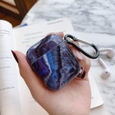 Airpods Marmer Case Cover met Haak. - Beschermhoes - Bescherm Etui Geschikt voor Apple Airpods 1/2