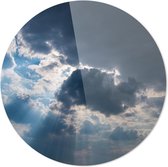 Schilderij - Zon Door De Wolken Natuur Landschappen - Blauw - 60 X 60 Cm ZON DOOR DE WOLKEN | Wanddecoratie | 60CM X 60CM | Schilderij | Foto Op Plexiglas | Natuur | Landschappen