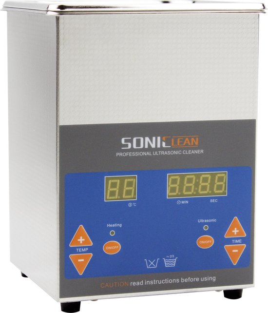 SonicClean 2L digitale ultrasoon reiniger - Ultrasone reinigingsmachine - RVS
