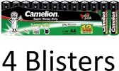 48 stuks (4 Blisters a 12 st) Camelion Green Zinc AA Batterijen