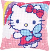 Kruissteekkussen kit Hello Kitty met regenboog - Vervaco - PN-0151118