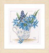 Borduurpakket Blauwe bloemen - Marjolein Bastin