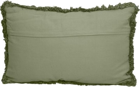 beklimmen Maxim Garantie HSM Collection Sierkussen met franjes - katoen - 60x40 cm - oud groen |  bol.com