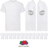 Lot de 12 chemises Fruit of the Loom blanches à col rond taille M Valueweight