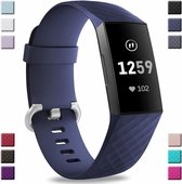 Fitbit Charge 3 silicone band (donkerblauw) - Afmetingen: Maat L