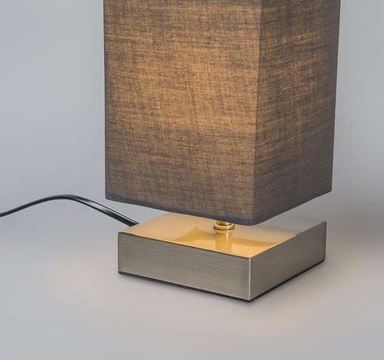 QAZQA milo - Moderne Tafellamp - 1 lichts - H 245 mm - Grijs - Industrieel - Woonkamer | Slaapkamer - Afbeelding 6