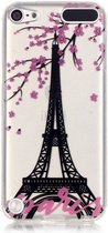 GadgetBay Parijs roze bloesem doorzichtig iPod Touch 5 6 7 TPU hoesje silicone