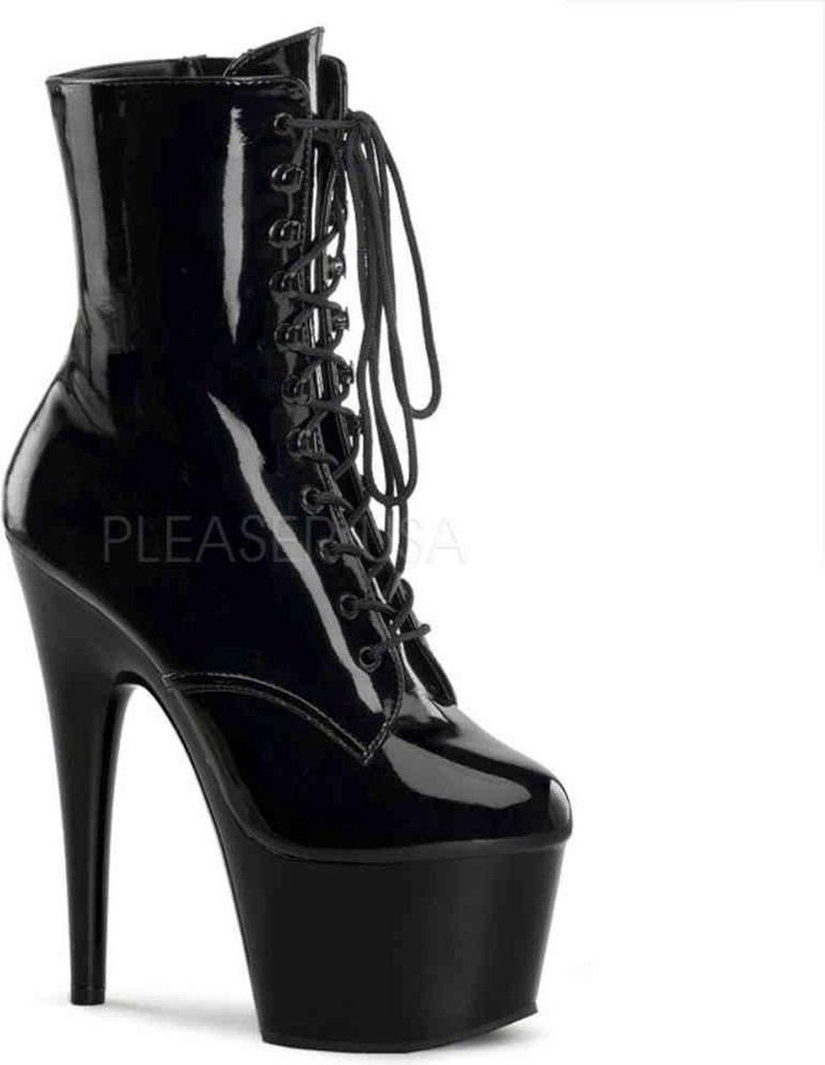 Pleaser - ADORE-1020 Plateau Laarzen, Paaldans schoenen - Paaldans schoenen - 39 Shoes - Zwart