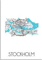 DesignClaud Stockholm Plattegrond poster A2 + Fotolijst zwart