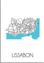 DesignClaud Lissabon Plattegrond poster A4 poster (21x29,7cm)