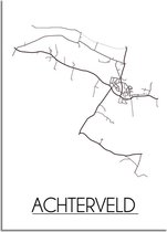 DesignClaud Achterveld Plattegrond poster A4 + Fotolijst wit (21x29,7cm)