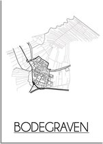 DesignClaud Bodegraven Plattegrond poster A4 + Fotolijst wit (21x29,7cm)