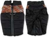 4animalz Waterproof windbreaker hondenjas Small - zwarte met luipaard