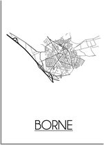 DesignClaud Borne Plattegrond poster - A2 + fotolijst wit (42x59,4cm)