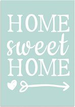 DesignClaud Home Sweet Home - Mint A2 + Fotolijst zwart