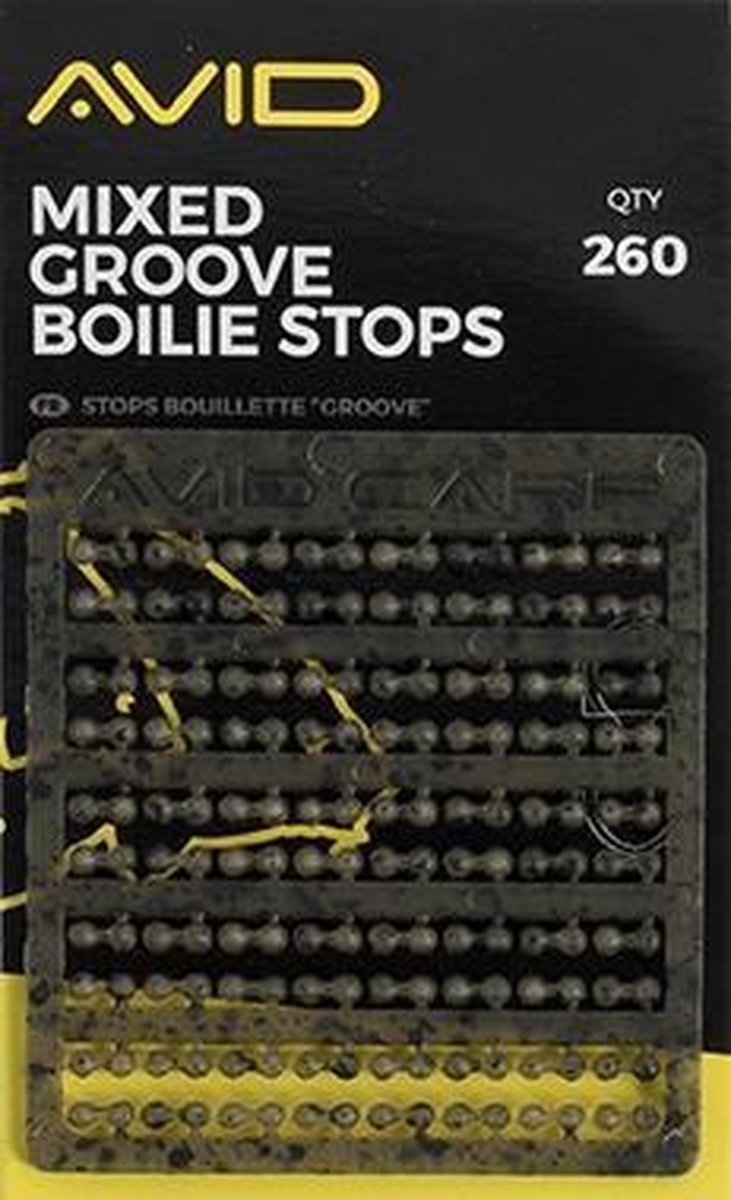 Avid Carp Terminal Tackle Mixed Groove Boilie Stops (260 pcs)
