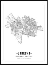 Utrecht poster | stadsposter | industrieel | zwart / wit - 40 x 30 cm