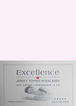 Excellence Jersey Topper Hoeslaken - Eenpersoons - 90/100x210/220 cm - Soft Pink