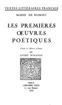 Textes littéraires français - Les premières oeuvres poétiques