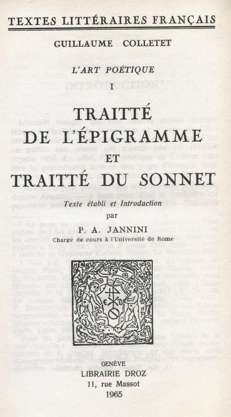 Guillaume colletet poème