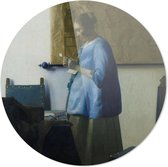 Brieflezende vrouw | Johannes Vermeer | Rond Plexiglas | Wanddecoratie | 80CM x 80CM | Schilderij | Oude meesters | Foto op plexiglas