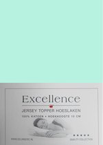 Excellence Jersey Topper Hoeslaken - Eenpersoons - 80/90x200/210 cm - Mint Green