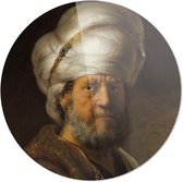 Man in oosterse kleding | Rembrandt van Rijn | Rond Plexiglas | Wanddecoratie | 90CM x 90CM | Schilderij | Oude meesters | Foto op plexiglas