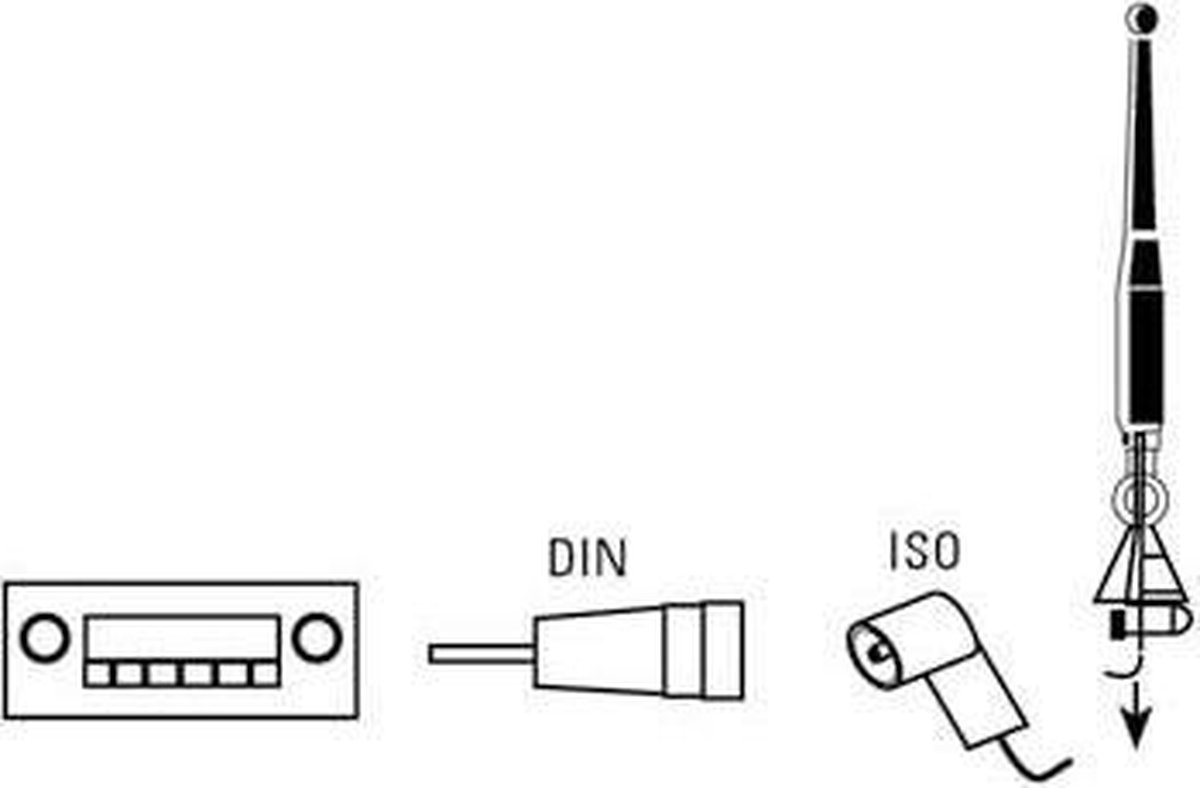 ISO (v) haaks - DIN (m) auto antenne adapter - 0,15 meter