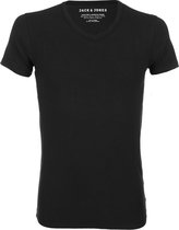Jack&Jones - Heren - V-hals T-shirt - Zwart - XL