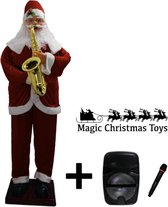 Dansende Kerstman met saxofoon en usb/bluetooth speaker (1.80M)