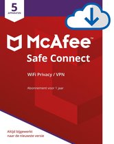 McAfee Safe Connect Premium - 5 Apparaten - 1 Jaar - Nederlands - Windows/MAC Download