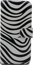 Samsung Galaxy J6 Plus Hoesje - Portemonnee Book Case - Kaarthouder & Magneetlipje - Zebra