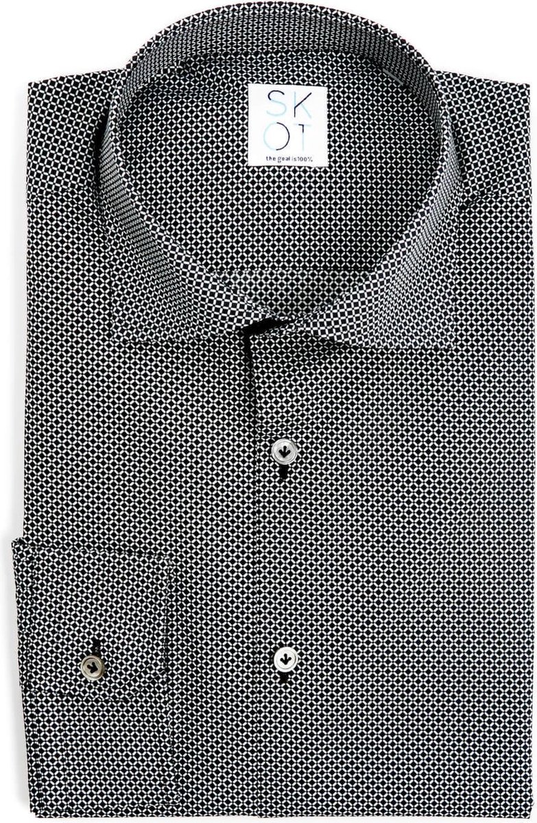 SKOT Fashion Duurzaam Overhemd Heren Serious Dark - zwart - Maat 37
