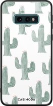 Samsung S10e hoesje glass - Cactus print | Samsung Galaxy S10e case | Hardcase backcover zwart