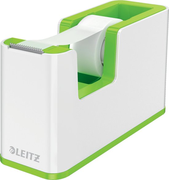 Leitz WOW Plakbandhouder - Inclusief 1 Rol Plakband - Groen/Wit