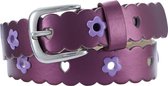 Playshoes Riem Leder Met Bloemen Junior Paars Maat 70 Cm