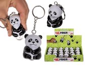 Tom Sleutelhanger Panda 9 Cm Zwart/wit