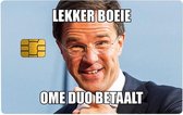 DODO Covers - Pas sticker / Pinpas cover / Bankpas Sticker / Mark Rutte / Lekker Boeie Ome Duo Betaalt
