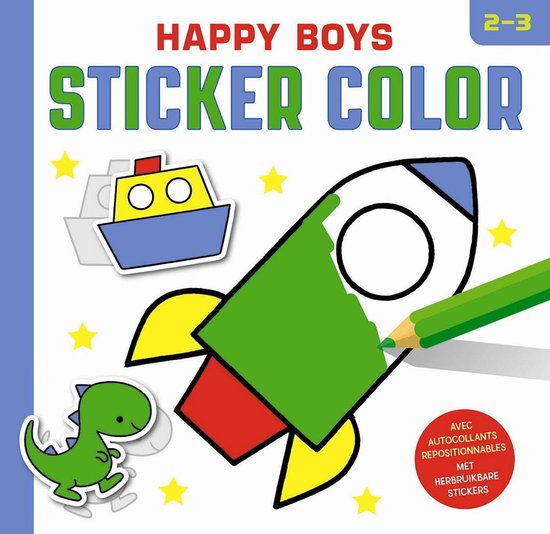 Afbeelding van het spel Happy boys sticker color (2-3 j.)